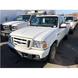 2007 FORD RANGER, WHITE, GAS, AUTOMATIC, VIN#1FTZR45E97PA06499, 146,183KMS, RD,CD,PW,CC,TW,4W,AC,