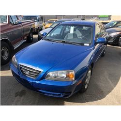 2006 HYUNDAI ELANTRA, BLUE, 4 DOOR SEDAN, GAS, AUTOMATIC, VIN#KMHDN45D96U251277, 177,166KMS,