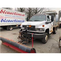 2008 GMC DUMP TRUCK, C5500, WHITE, DIESEL, AUTOMATIC, VIN#1GDG5C3928F415885, 71,281KMS, RD,TH,4W,