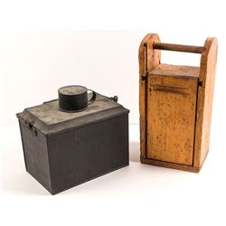 Miner's Lunch Pail & a Blasting Caps Holder