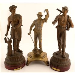 3 Miner and Metal Forger Statues