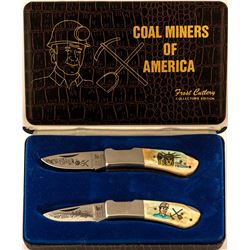 2 Beautiful Folding Coal Miners Knives
