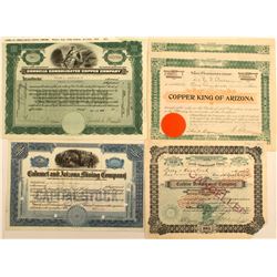 5 Arizona Mining Stock Certificates
