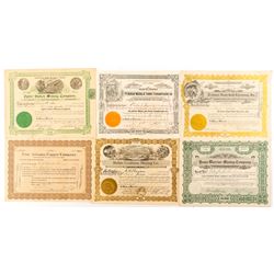 Six Different Arizona Stock Certificates