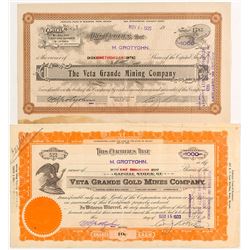 Veta Grand Mining Stock Certificates