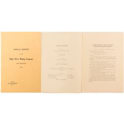 Ophir Silver Mining Company Annual Report