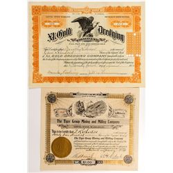Two Wyoming Mining Stock Certificates