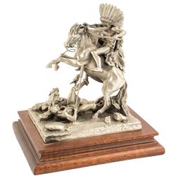 Counting Coup, Pewter Sculpture