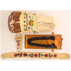3 Cradleboards, and Beaded Belt