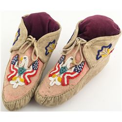 Beaded Eagle Design Moccasins