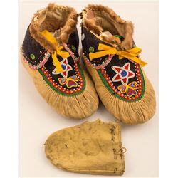 Beaded Moccasins w/ Mink Edging