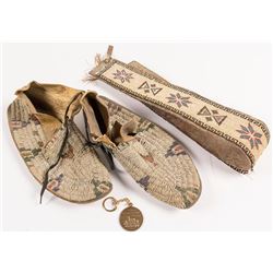 Beaded Moccasins and Belt