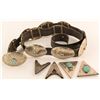 Image 1 : Silver and Turquoise Concho Belt & 2 Sets of Collar Points