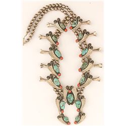 Vintage Navajo Squash Blossom Necklace