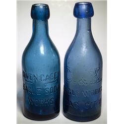 2 Different Eagle Soda Works Bottles