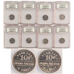 8 Idaho Saloon Tokens (Skagway, Alaska)
