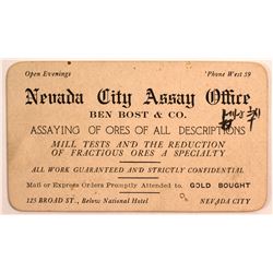 Bost & Co. Assay Card