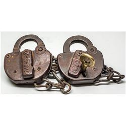 Two Southern Pacific Locks with keys