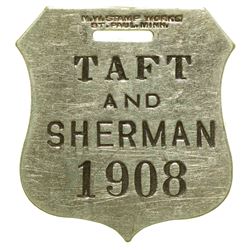 Taft and Sherman 1908 Campaign Watch Fob