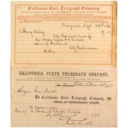 Rare California Telegraph Pair