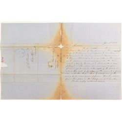 Gold Rush Related 1849 Letter w/o Envelope