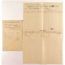 Two Different Virginia City Stage Way Bills