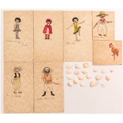 Folk Art, Shells w/ Drawings