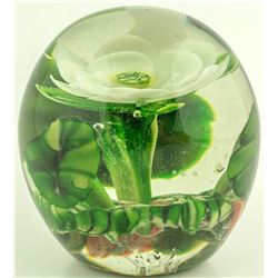 White and Green Flower Paperweight