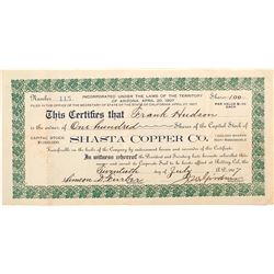 Shasta Copper Co. Stock Certificate