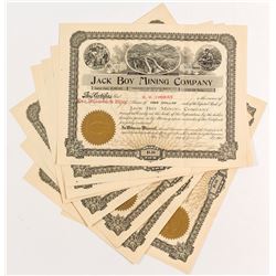 Jack Boy Mining Co. Stock Certificates (8)
