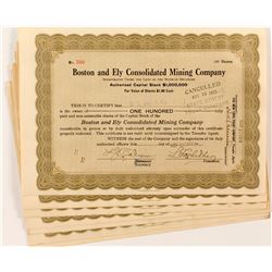 Boston and Ely Consolidated Mining Company Stock Certificates (11)