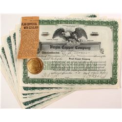 Virgin Copper Company Stock Certificates (9)