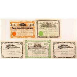 5 Assorted Mining Certificates