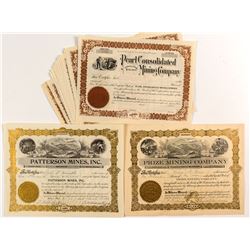 19 Washington Mining Stock Certificates