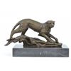 Image 1 : Animal Edition Cougar Bronze sculpture on Marble Base Bookend