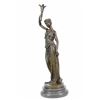 Image 3 : Roman Girl Bronze Statue on Marble base Sculpture