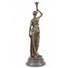 Image 4 : Roman Girl Bronze Statue on Marble base Sculpture
