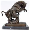Image 3 : Modern Art Confrontation between Bull and Dog Bronze Sculpture