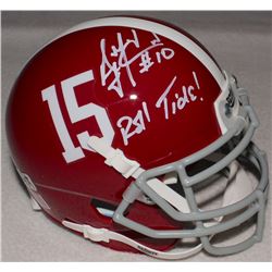 AJ McCarron Signed Alabama Mini-Helmet Inscribed "Roll Tide!" (Radtke COA)