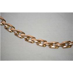 Ladies vintage 8kt rose gold link bracelet with slip lock and safety chain. Retail replacement value