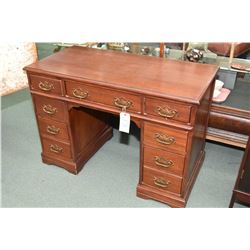 Antique double pedestal mahogany knee hole desk