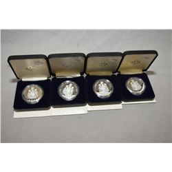 Four Royal Canadian mint silver commemorative coin celebrating the visit of Charles and Diana, Princ