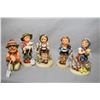 Image 1 : Five assorted Hummel and Goebel figures including "Little Goat herder", "Feeding Time" etc.
