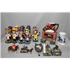 Image 1 : Selection of horse racing collectibles including Bobble heads, mugs, trinket boxes etc.