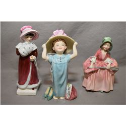 Three Royal Doulton figurines including "Make Believe" HN2225, "Bo Peep" HN1811 and "Sophie" HN2833
