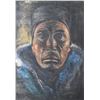 Image 1 : Framed original pastel on paper portrait of a Inuit figure signed by artist B. Krause '74, 16" X 11"
