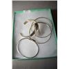 Image 1 : Selection of sterling silver jewellery including two bangles, a hinged buckle braclet and a hand ham