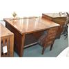 Image 1 : Antique mission style single drawer quarter cut oak desk with book storage on each end