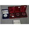Image 1 : Four boxed coins including three 1978 Commonwealth games and a pure silver 1 oz. 1994 Canadian Maple