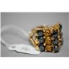 Image 1 : 10kt yellow gold, natural nugget and hematite ring set with nine round faceted hematite gemstones an